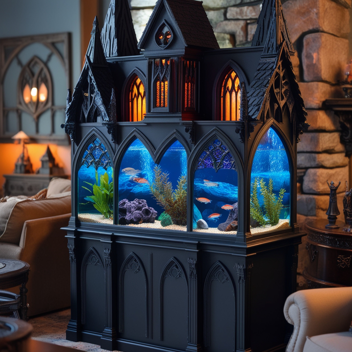 Gothic Aquarium: A Mysterious Blend of Dark Aesthetics and Aquatic Elegance