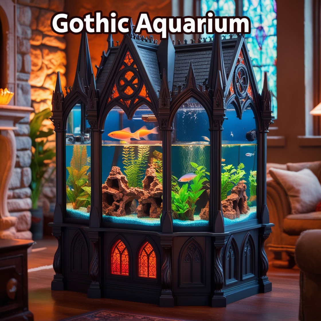 Gothic Aquarium: A Mysterious Blend of Dark Aesthetics and Aquatic Elegance