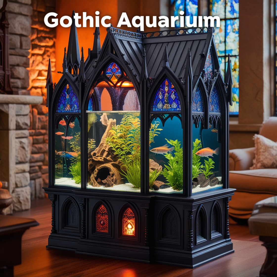 Gothic Aquarium: A Mysterious Blend of Dark Aesthetics and Aquatic Elegance