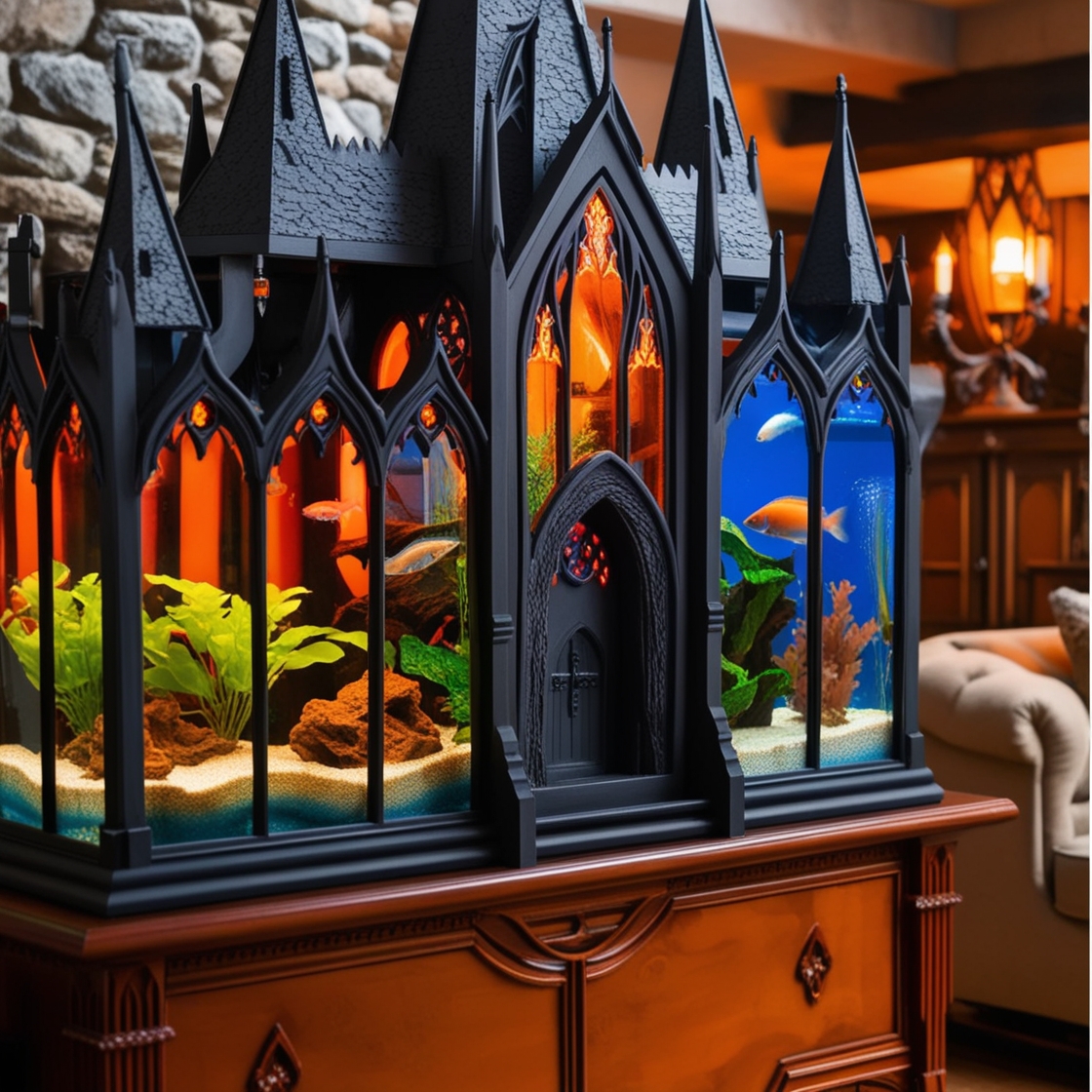 Gothic Aquarium: A Mysterious Blend of Dark Aesthetics and Aquatic Elegance