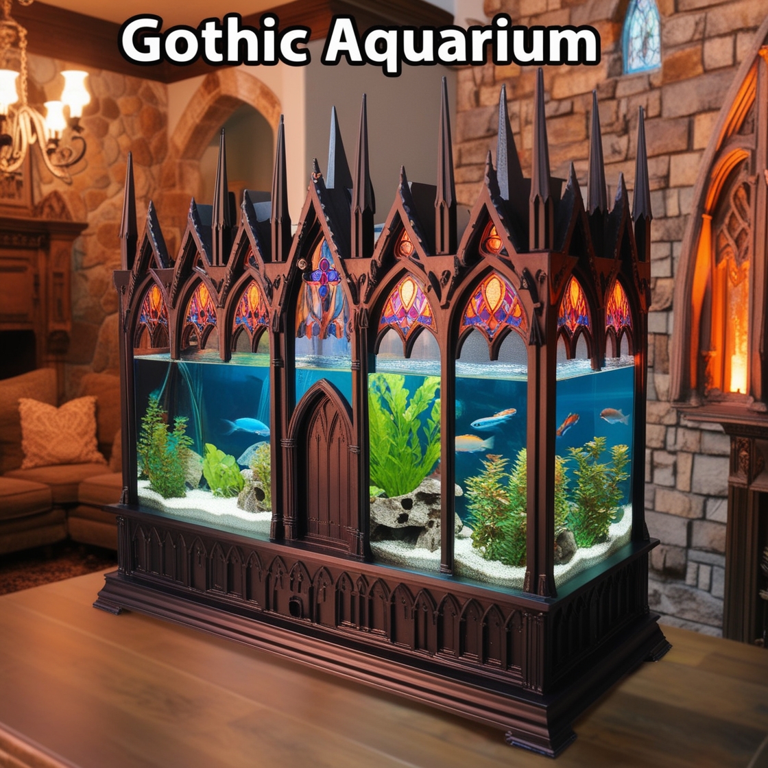 Gothic Aquarium: A Mysterious Blend of Dark Aesthetics and Aquatic Elegance