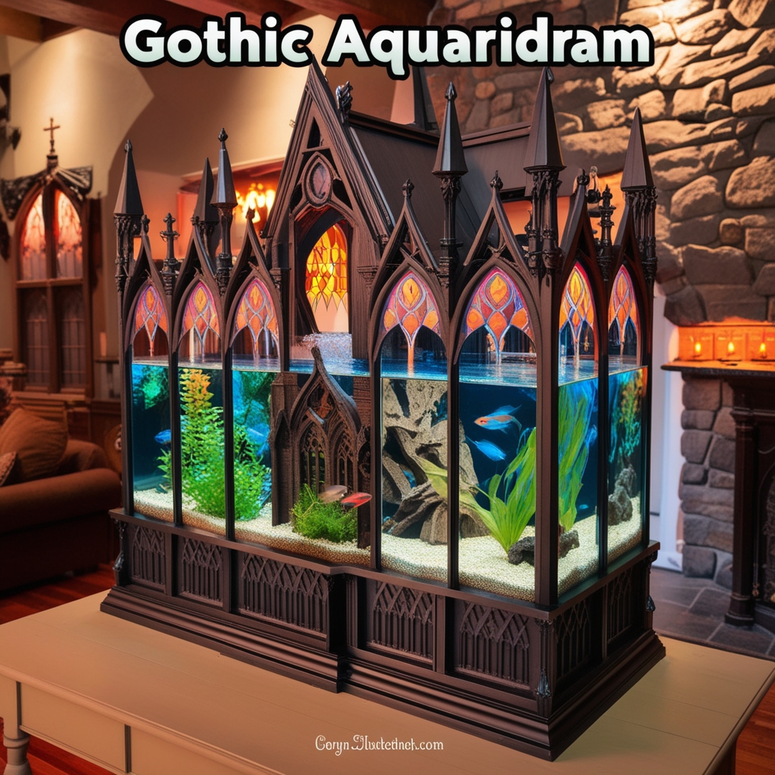 Gothic Aquarium: A Mysterious Blend of Dark Aesthetics and Aquatic Elegance