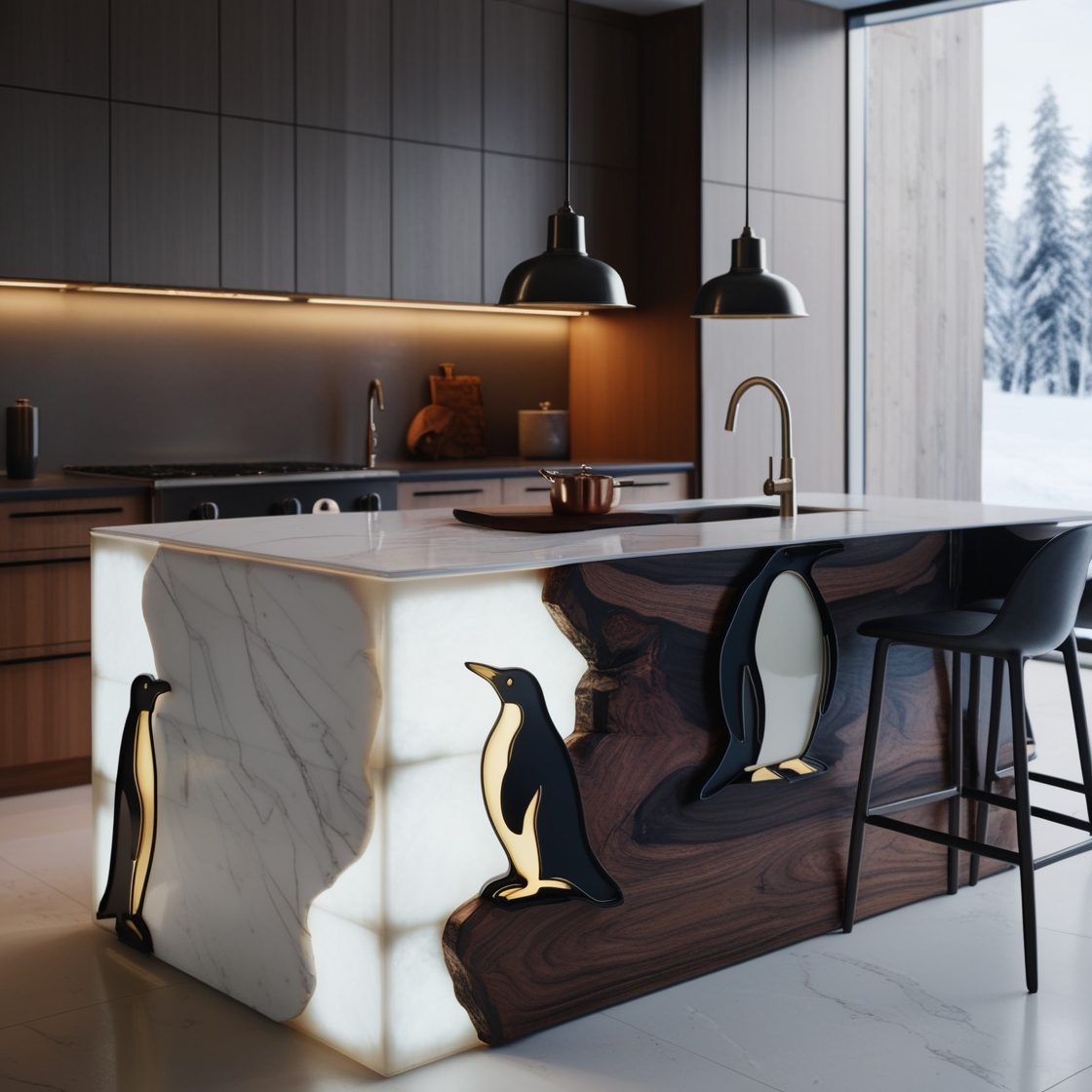 Penguin-Themed Kitchen Islands: A Whimsical Yet Functional Addition to Your Home