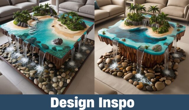 Tropical Island Waterfall Coffee Tables: A Blend of Art, Nature, and Functionality