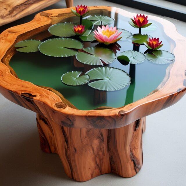 Wood and Epoxy Pond Coffee Tables: A Stunning Fusion of Nature and Art