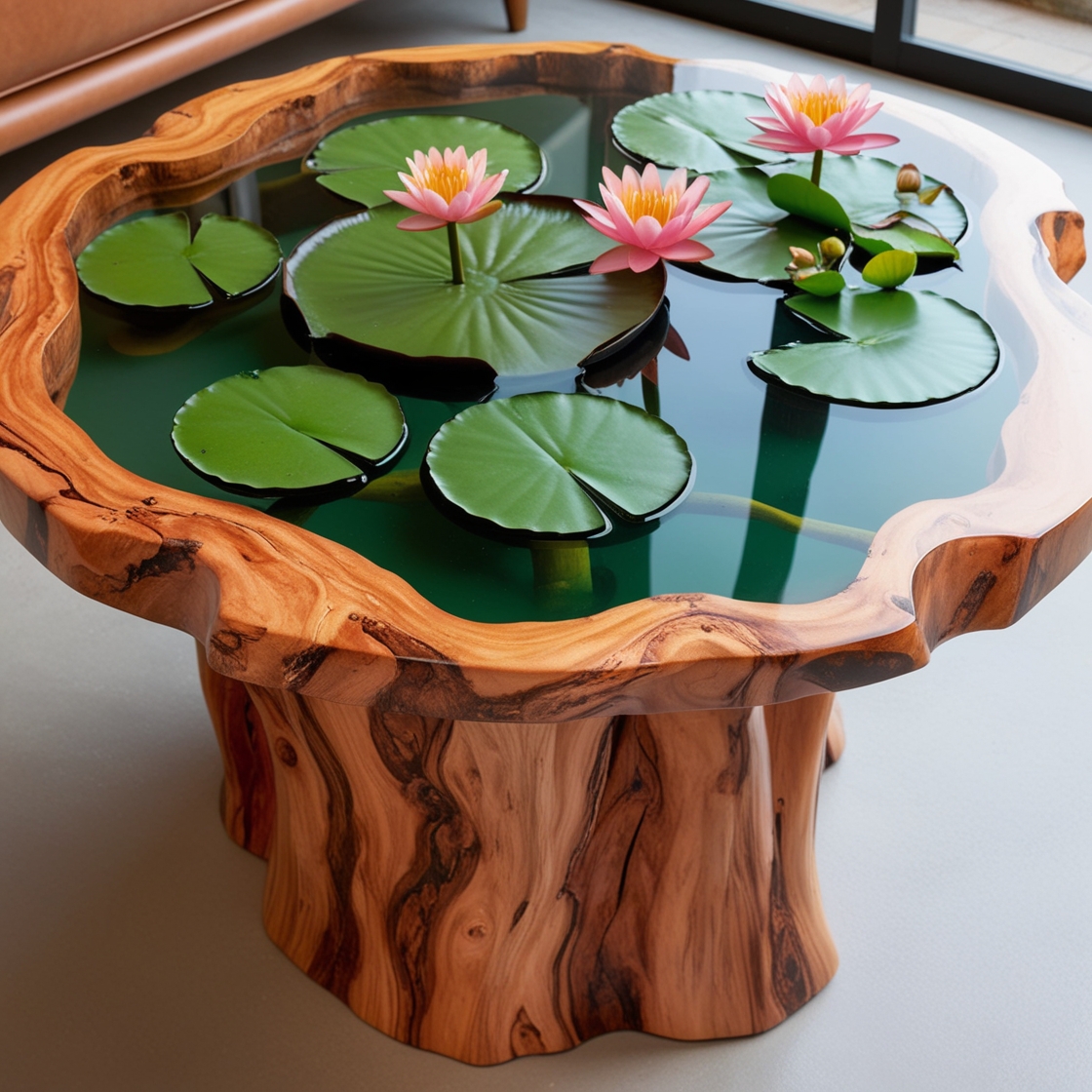 Wood and Epoxy Pond Coffee Tables: A Stunning Fusion of Nature and Art