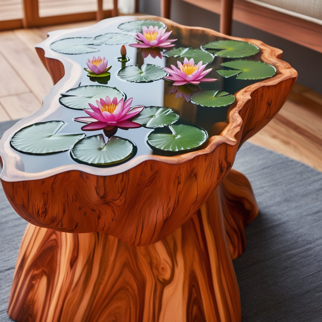 Wood and Epoxy Pond Coffee Tables: A Stunning Fusion of Nature and Art