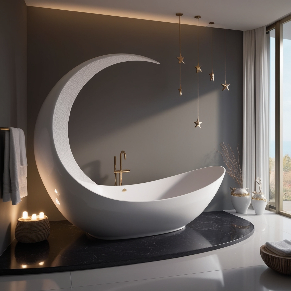 Transform Your Bathroom with a Crescent Moon Bathtub: Elegance Redefined