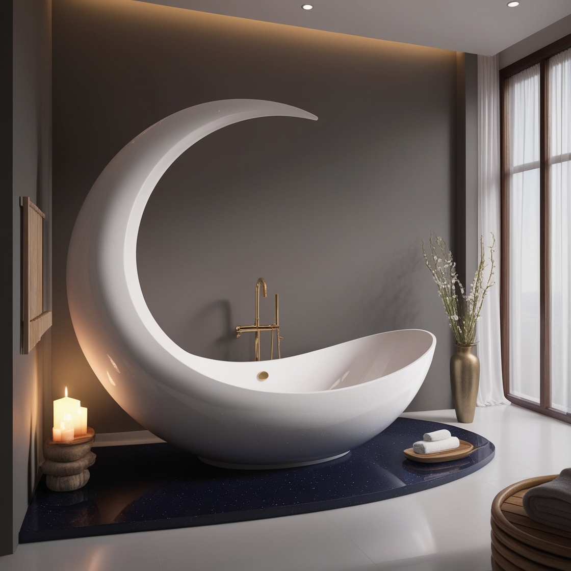 Transform Your Bathroom with a Crescent Moon Bathtub: Elegance Redefined